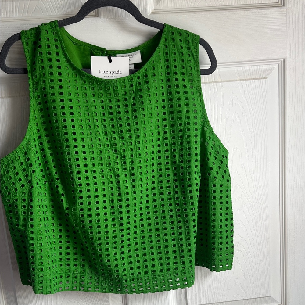 Kate Spade X Target Vibrant Green Eyelet Tank Top